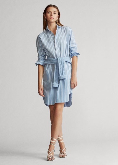 Women's Polo Ralph Lauren Striped Cotton Shirt Dress | 421875KJE